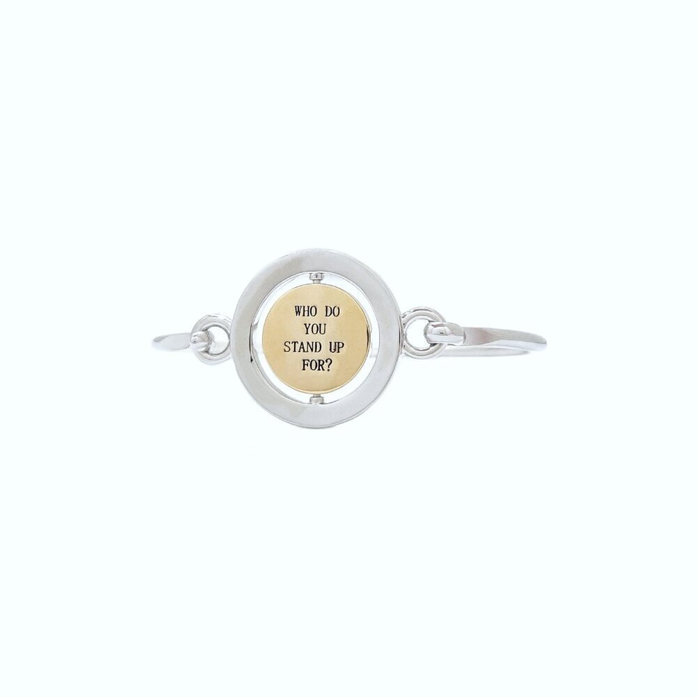 Carolee Up Arrow Silver Tone Double Sided Charm Bangle Bracelet - Picture 2 of 7